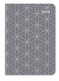 Diář Midi Flexi GlamLine Grey/Silver 2019 (12 x 17 cm)