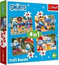 Puzzle Šmoulí vesnička 4v1 (35, 48, 54, 70 dílků)