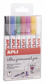 APLI lakové popisovače ultra permanentní - sada, 7 ks, mix barev