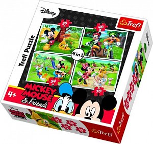 Trefl Puzzle Mickey Mouse a přátelé v parku 4v1 (35,48,54,70 dílků)