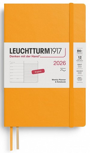 Weekly Planner & Notebook 2026 Paperback (B6+) Rising Sun
