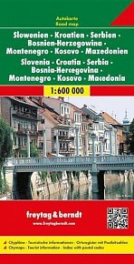 AK 7001 Slovinsko, Chorvatsko, Srbsko, Bosna a Hercegovina, Černá Hora, Makedonie 1: 600 000 / automapa + mapa pro volný čas