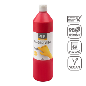 Creall prstová barva HAPPY INGREDIENTS, 750 ml, červená