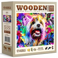 Dřevěné puzzle Pop Art Jorkšírský teriér