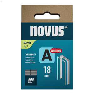 Novus tenké, drátové sponky typ A, 53 F/18 mm, Super Hard, 800 ks