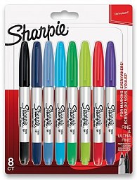 Permanentní popisovač Sharpie Twin Tip sada 8 ks