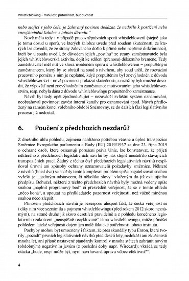 Náhled Whistleblowing - minulost, přítomnost, budoucnost