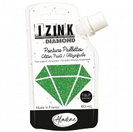 Diamantová barva IZINK Diamond - zelená, 80 ml
