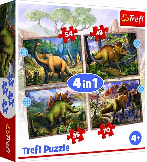 Trefl Puzzle Zajímaví dinosauři 4v1