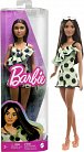Barbie modelka - limetkové šaty s puntíky