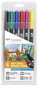 Tombow Oboustranný štětcový fix ABT - Primary colours 6 ks