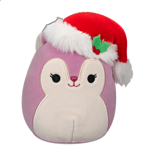 Squishmallows Veverka s vánoční čepicí Alina 20 cm