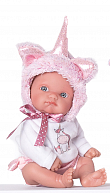 Antonio Juan 85105-3 Jednorožec růžový - realistická panenka miminko s celovinylovým tělem - 21 cm