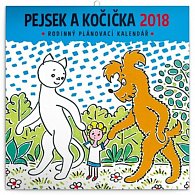 Kalendář poznámkový 2018 - Pejsek a kočička, 30 x 30 cm