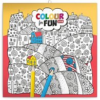 Kalendář poznámkový 2018 - Colour for Fun  - omalovánkový, 30 x 30 cm