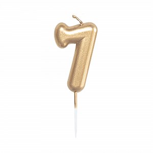 Svíčka dortová zlatá 5 cm číslo 7