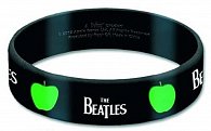 Náramek silikonový - Beatles/logo & jablko/černý