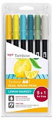 Tombow ABT Dual Pen Brush sada oboustranných štětcových fixů - Lemon Squeezy 6 ks
