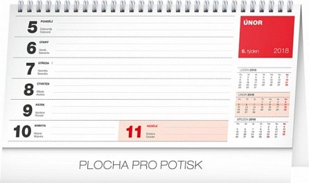 Náhled Kalendář stolní 2018 - Vlčí máky řádkový, 25 x 12,5 cm