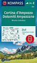 Cortina d´Ampezzo, Dolomiti Ampezzane, Monte Antelao 1:25 000 / turistická mapa KOMPASS 654
