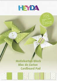 HEYDA Blok barevných papírů A4 - zelený mix 20 listů