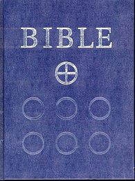 Bible - velká, modrá se stříbrným nápisem