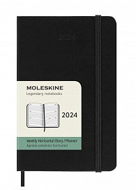 Moleskine Horizontální diář 2025 černý S, týdenní, měkký