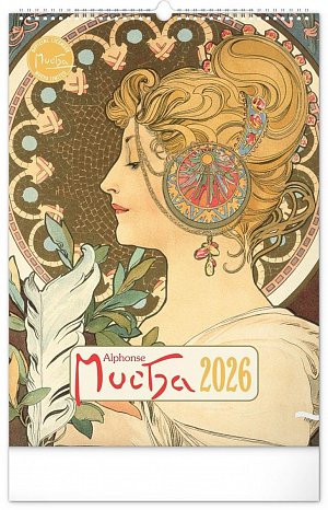 Kalendář 2026 nástěnný: Alfons Mucha, 33 x 46 cm