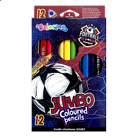 Colorino pastelky trojhranné JUMBO - Football, 12 barev