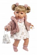 Llorens 42408 JULIA - realistická panenka se zvuky a měkkým látkovým tělem - 42 cm
