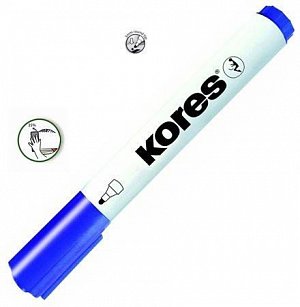 Kores Permanentní popisovač K-MARKER na bílé tabule a flip charty, kulatý hrot 3 mm, modrý