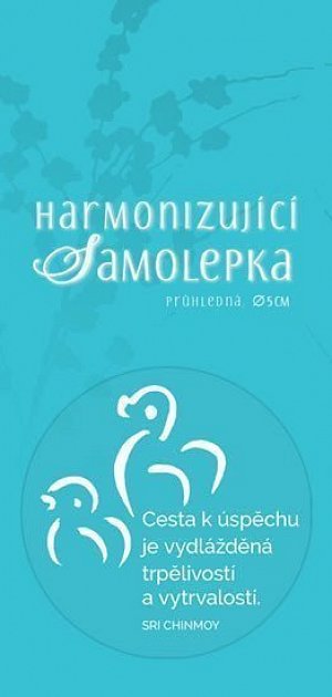 Harmonizující samolepka průhledná "Cesta k úspěchu je vydlážděná trpělivostí a vytrvalostí." průměr 5 cm