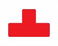 djois podlahové samolepicí značení - tvar T, 15 x 5 cm, červené, 10 ks