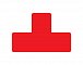 djois podlahové samolepicí značení - tvar T, 15 x 5 cm, červené, 10 ks