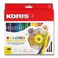 Kores Trojhranné pastelky KOLORES Mandalas pro antistresové omalovánky 3 mm  50 barev