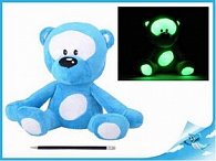 Medvídek plyšový 30cm svítící ve tmě modrý 0m+ v sáčku