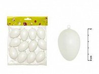 Vajíčka plast bílé 6cm 12ks S32085 WHITE