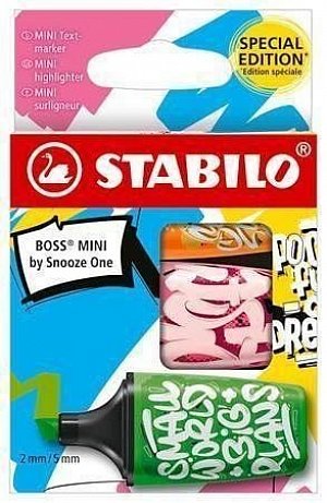 STABILO BOSS MINI by Snooze One - oranžová, růžová, zelená