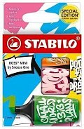 STABILO BOSS MINI by Snooze One - oranžová, růžová, zelená
