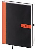 Diář 2026 denní A5 Bora - černo/oranžová