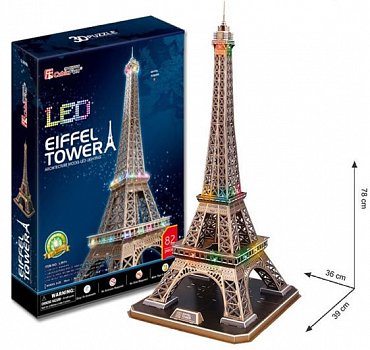 Náhled Puzzle 3D Eiffelova věž / led - 82 dílků