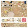Docrafts Sada papírů 15x15cm - Geometric Kraft 36 ks