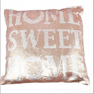 Flitrový polštář s výplní HOME SWEET HOME