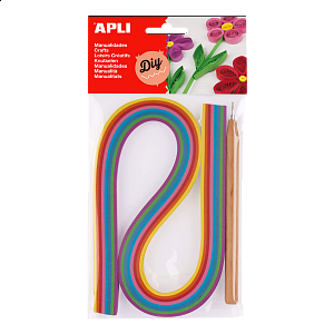 APLI quilling sada - papírové proužky s rolovacím nástrojem mix barev 120 ks