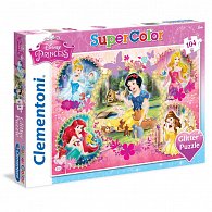 Puzzle Supercolor Glitter Princezny 104 dílků