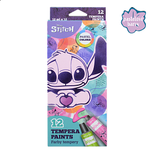 Colorino temperové barvy Stitch Pastel, tuba, 12 pastelových barev