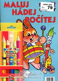 Maluj hádej počítej + pastelky