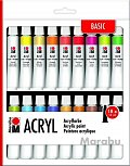 Marabu akrylová barva sada 18 x 12 ml