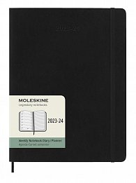 Moleskine Zápisník plánovací 18 měsíční 2023-24 měkký černý XL