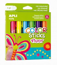 APLI temperové barvy suché, 6 ks, mix neonových barev
